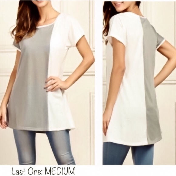 Color Block Tunic Babydoll Dress MEDIUM - Picture 2 of 7